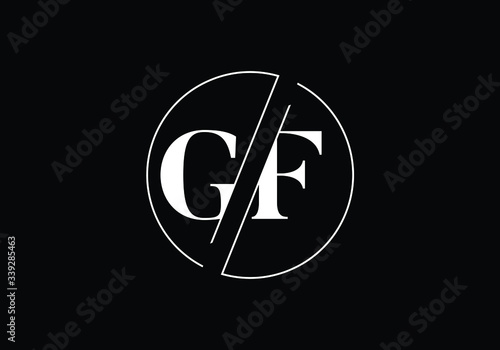 Initial Monogram Letter GF Logo Design Vector Template. GF Letter Logo Design