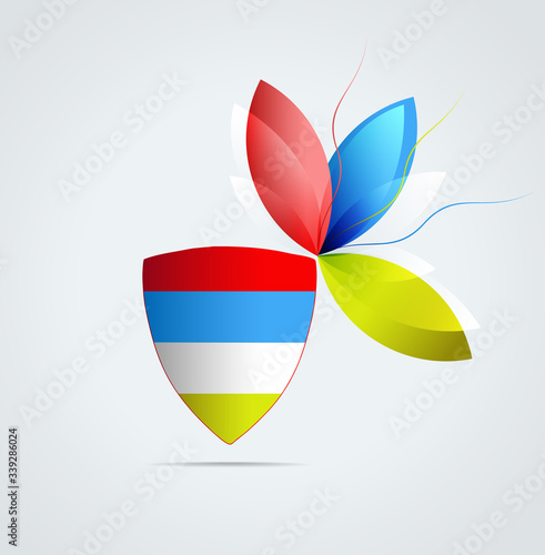 Free Download Vector Graphic icon with the Shield and flag of Afshar (tribe) ethnic - GFXLoad