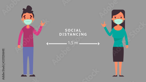 Social distancing Love couple keeping distance Reduce the risk infection  and disease concept crisis situation that experiencing around the world due to the coronavirus Coronavirus 2019-ncov.
