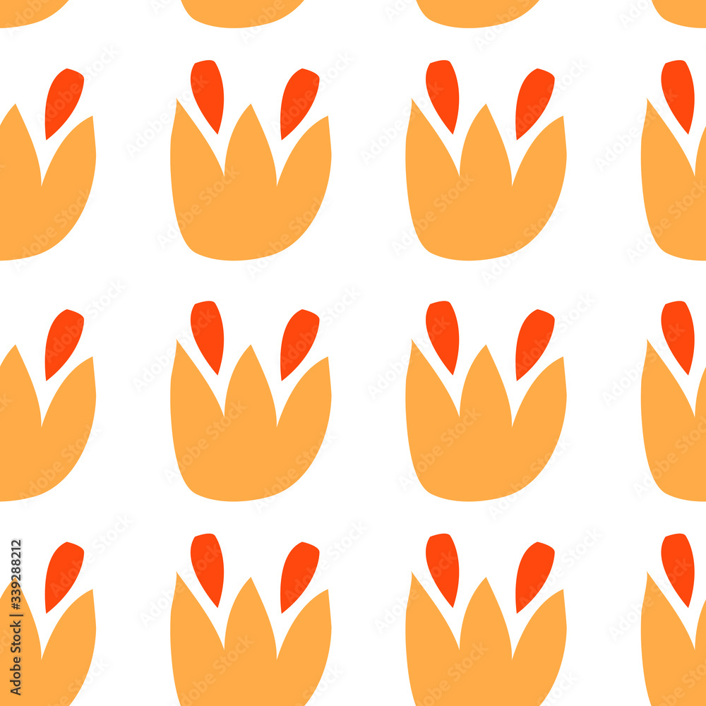 Trendy seamless pattern with graphic abstract flowers. Floral print. Trendy seamless pattern with graphic abstract flowers. Floral print.