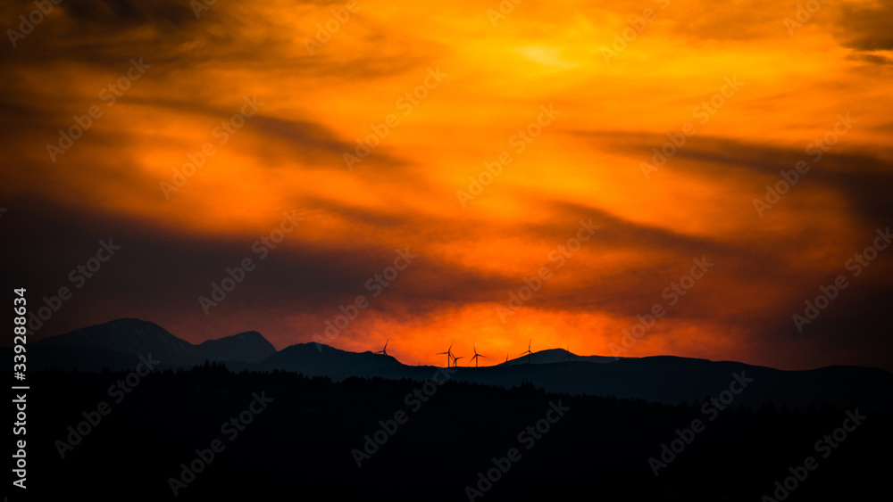 custom made wallpaper toronto digitalWind turbines sunset