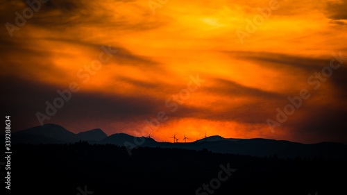 Wallpaper Mural Wind turbines sunset Torontodigital.ca