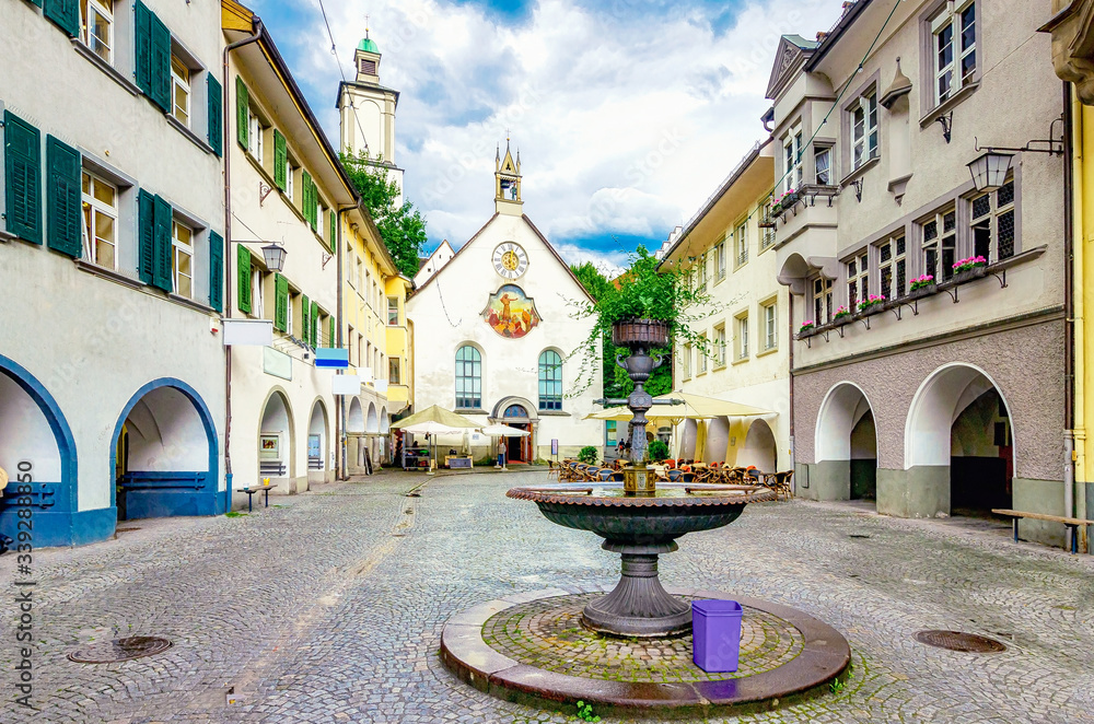 Marktgasse von Feldkirch in Vorarlberg, Österreich