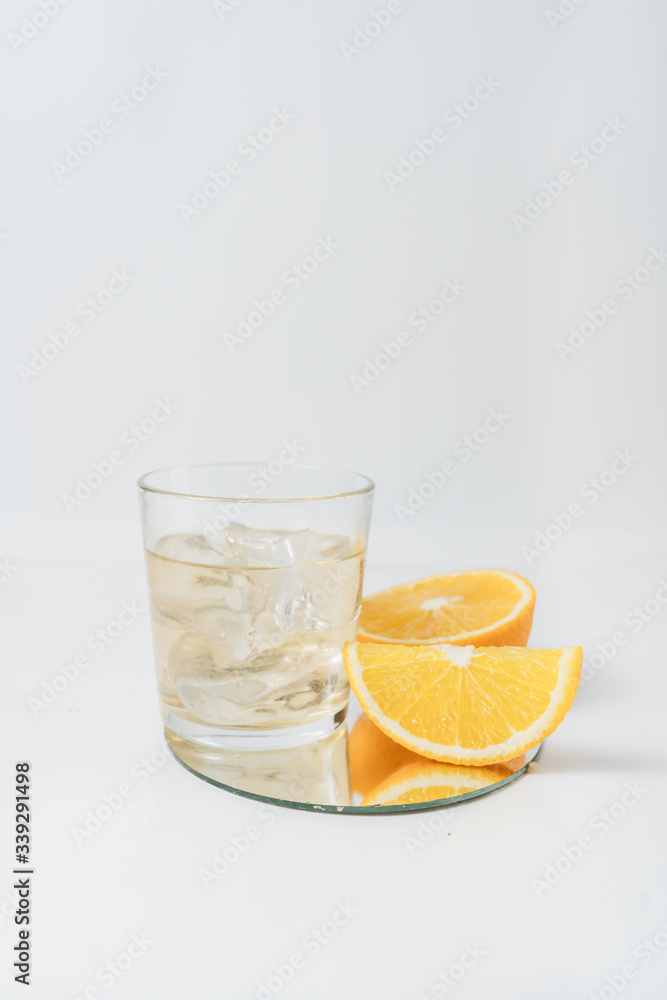 Sliced orange fruit segments isolated on white Sliced orange fruit segments isolated on white