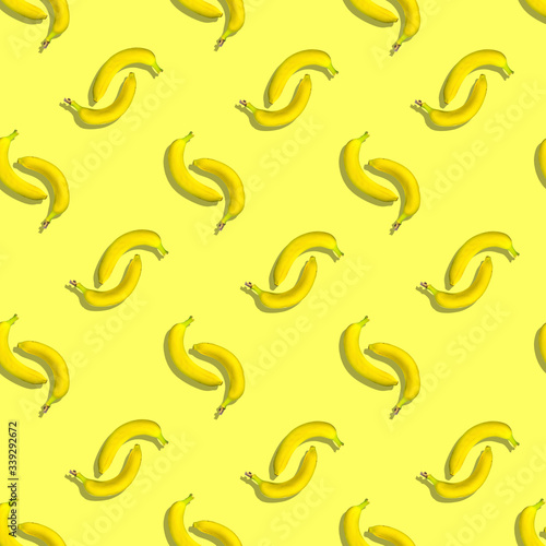 seamless pattern bananas with realistic shadows