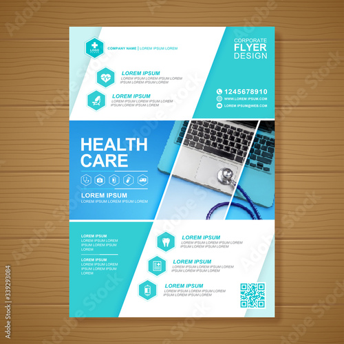  Corporate healthcare and medical cove a4 flyer design template for print