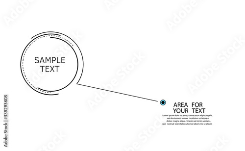 Area for your text. Names of digital callouts. Layout element for web, brochure, infographics. Vector illustration.	