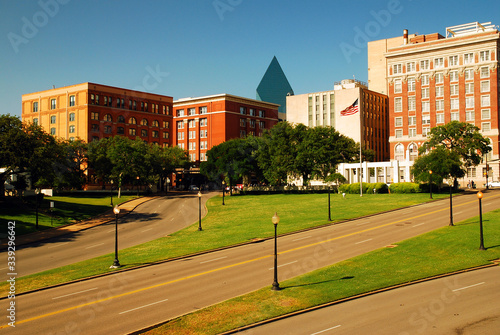 Dealy Plaza, sight of Kennedy Assassination, is an infamous spot in Dallas, Texas photo