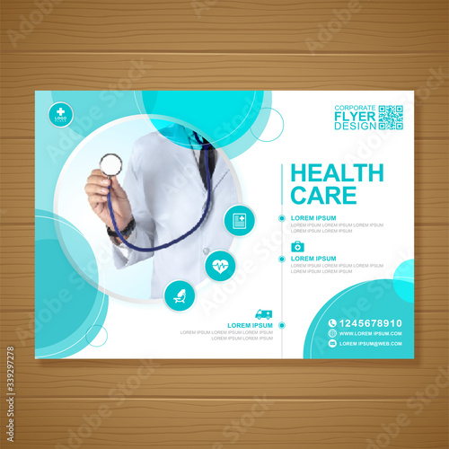  Corporate healthcare and medical cove a4 flyer design template for print