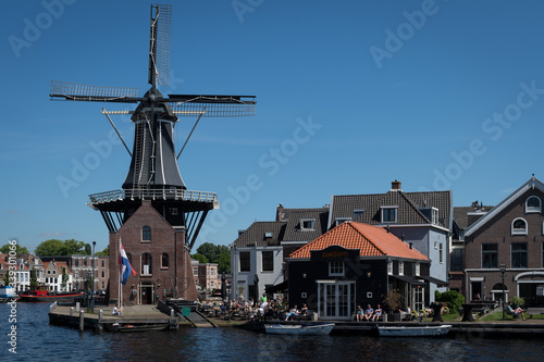 Haarlem, Netherlands - May 2017: Adrian's Windmill in Haarlem