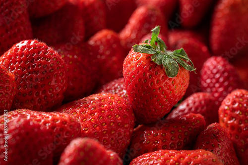 Fototapeta Naklejka Na Ścianę i Meble -  Ripe strawberries fruits close-up