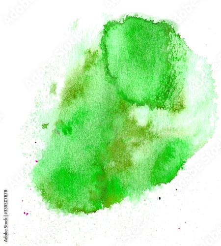 Colorful abstract watercolor texture stain with splashes and spatters.