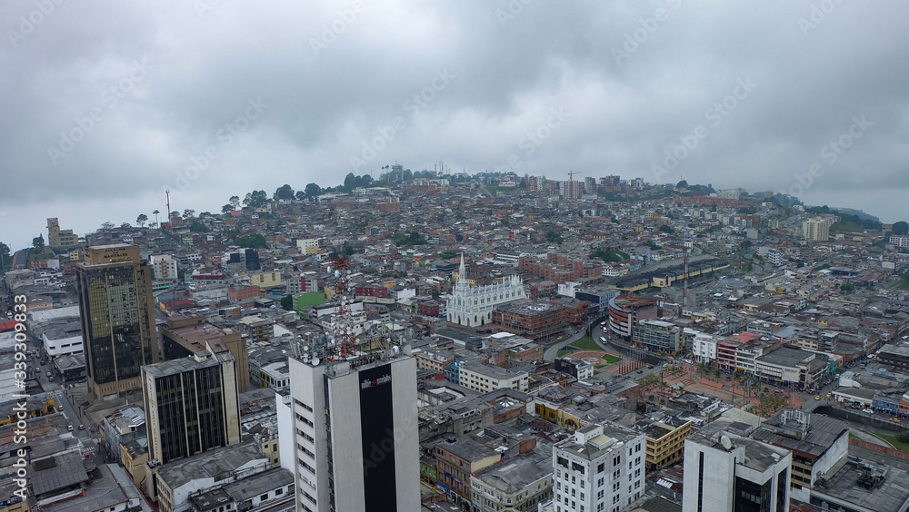 Aerial view of the city of Manizales Caldas Colombia