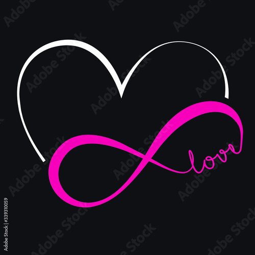 Elegant, heart, symbol, vector illustration