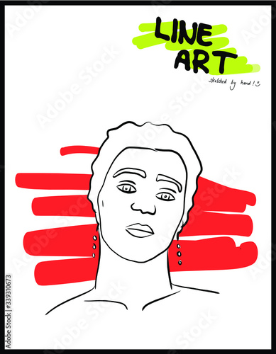 Lineart Drawing - One Line Sketch minimalistische deco Wallart für Schönheits - Salons,  Friseure, Werbung oder einfach zum Aufhängen