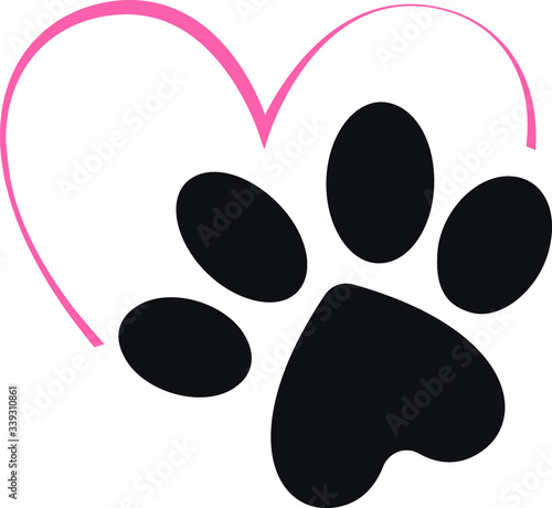 Elegant, animal footprint, symbol, vector illustration