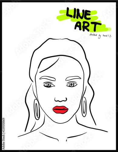 Lineart Drawing - One Line Sketch minimalistische deco Wallart für Schönheits - Salons,  Friseure, Werbung oder einfach zum Aufhängen