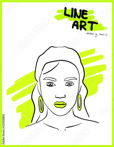 Lineart Drawing - One Line Sketch minimalistische deco Wallart für Schönheits - Salons,  Friseure, Werbung oder einfach zum Aufhängen
