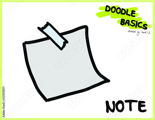 Doodle Sketchnote Template for Workshops, Seminar, Flipchart and Graphic Recording Notizen - Post It - Botschaft - Zettel - angeklebt - Nachricht
