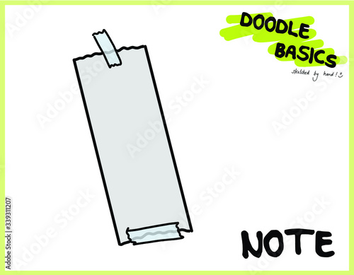 Doodle Sketchnote Template for Workshops, Seminar, Flipchart and Graphic Recording Notizen - Post It - Botschaft - Zettel - angeklebt - Nachricht