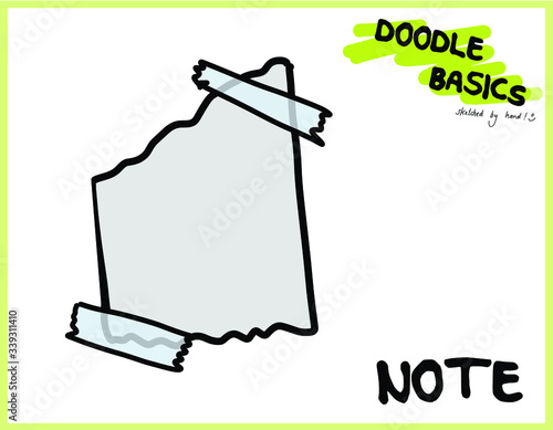 Doodle Sketchnote Template for Workshops, Seminar, Flipchart and Graphic Recording Notizen - Post It - Botschaft - Zettel - angeklebt - Nachricht
