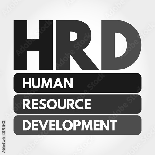 HRD - Human Resource Development acronym, business concept background