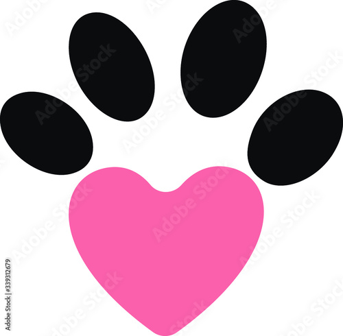 Elegant, animal footprint, symbol, vector illustration