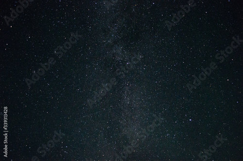 Milky Way in the night sky. Long exposure photo. Bright stars in the night.