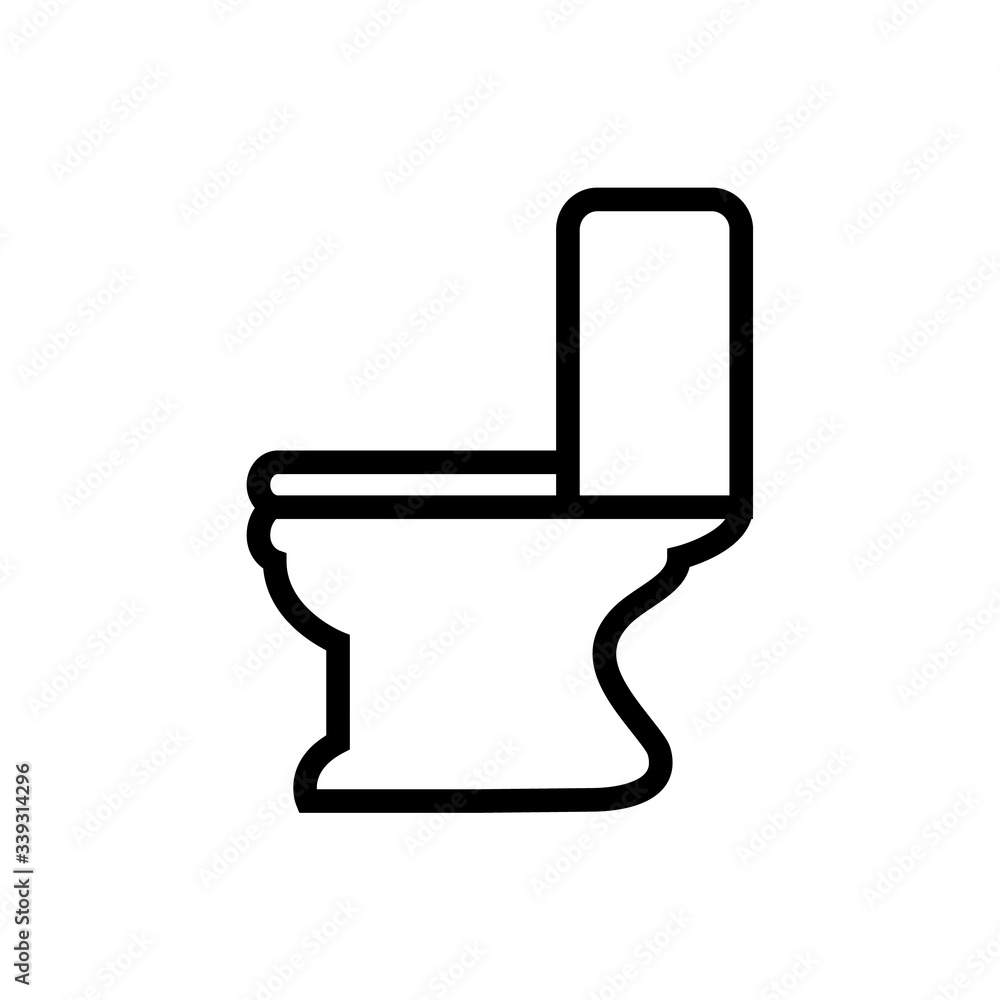 Toilet icon, isolated logo on white background, toilet bowl Stock ...