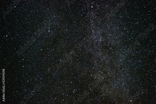 Milky Way in the night sky. Long exposure photo. Bright stars in the night.