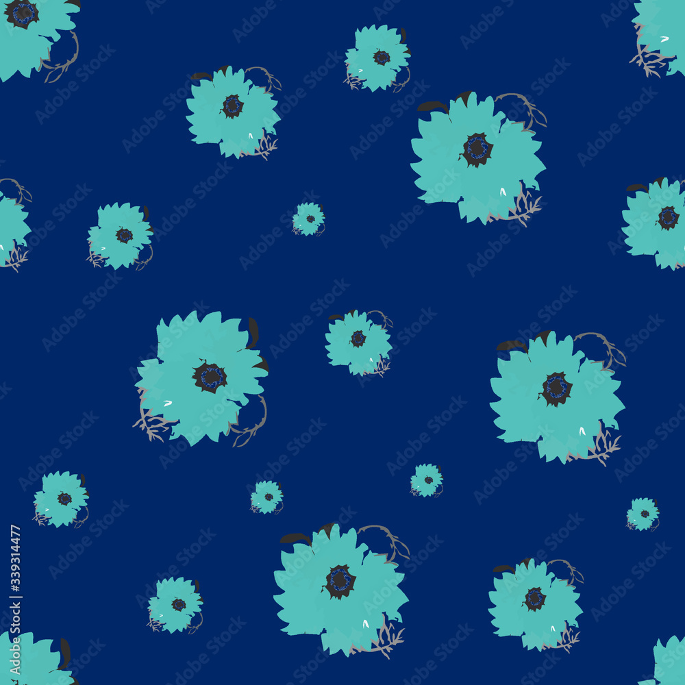 Abstract Seamless flower pattern with colorful background