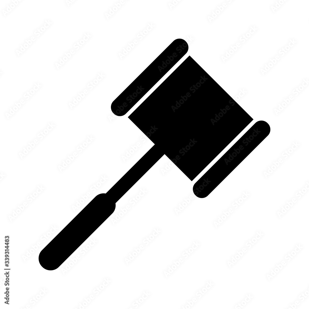 Hammer icon on white background Hammer icon on white background
