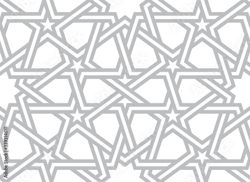 Vector geometric seamless Indian exotic line texture. White background.