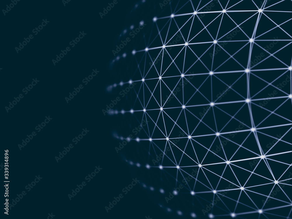 Abstract sphere geometry orb and polygonal lines and dots. Futuristic Technology (super high resolution) Abstract sphere geometry orb and polygonal lines and dots. Futuristic Technology (super high resolution)