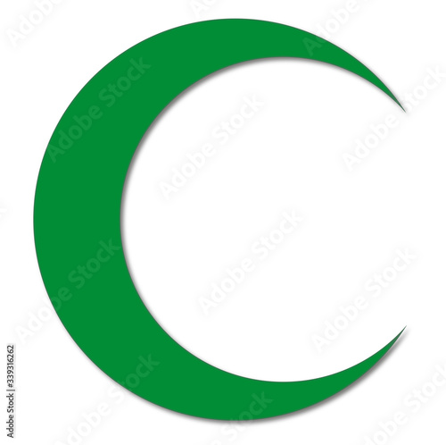 grüner Halbmond, Symbol des Islams, (Symbolzeichnung)