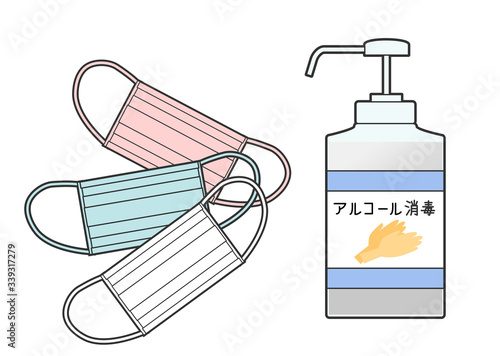 マスクとアルコール消毒