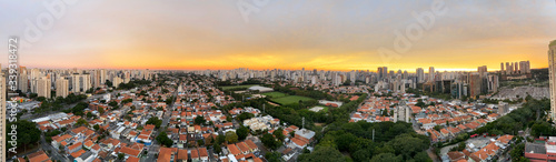 Panoramic view of beautiful cities. Sao Paulo city, Brazil, South America.