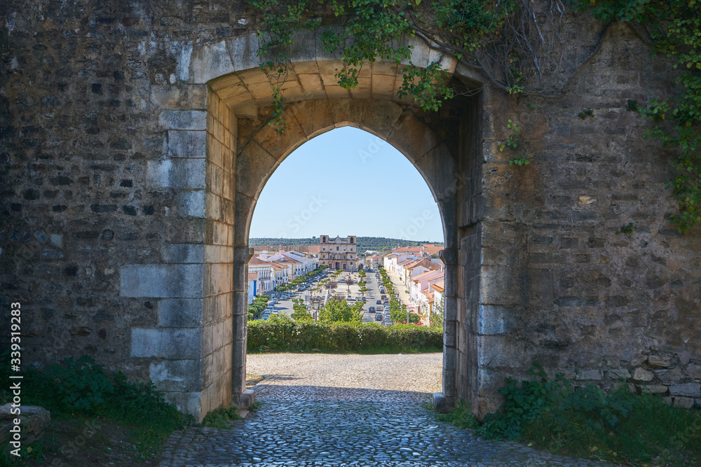 Gate Entrance of Vila Vicosa castle in Alentejo, Portugal