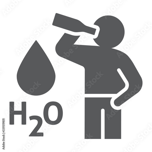 Stay hydrated glyph icon, healthy and h2o, drink water sign, vector graphics, a solid icon on a white background, eps 10.