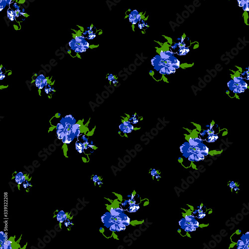 Abstract Seamless flower pattern with colorful background
