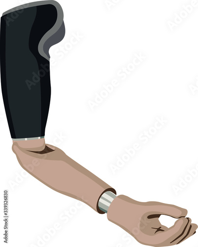 prosthetic hand realistic vector illustration isolated