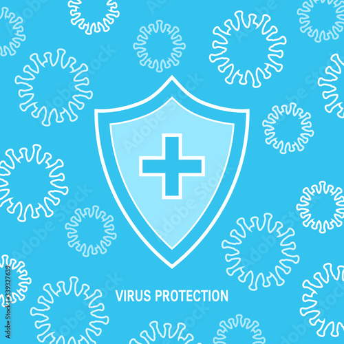 Immune system icon in flat style, vector