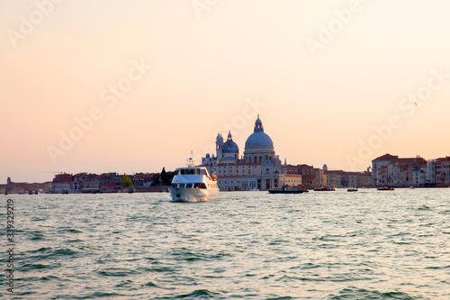 Basilica di Santa Maria della Salute in Venice in evening time, Italy © anrymos