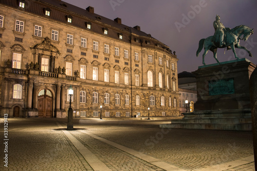 Christiansborg Palace at night