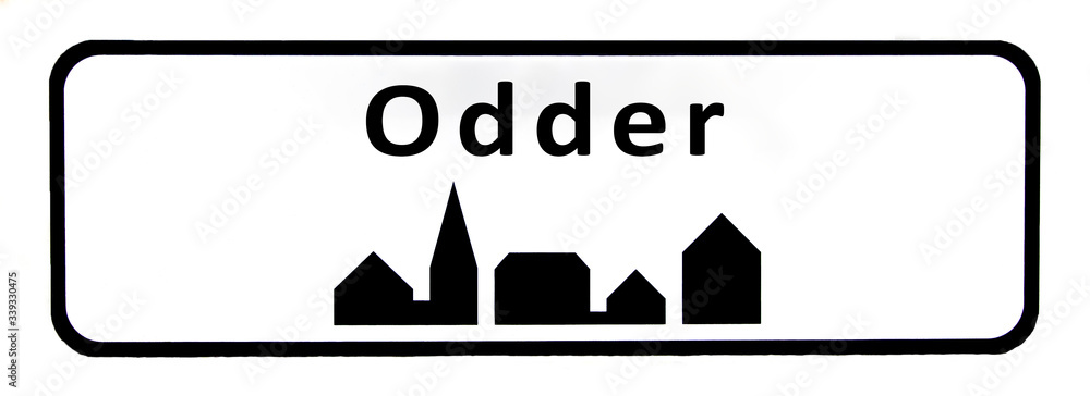 City sign of Odder City sign of Odder