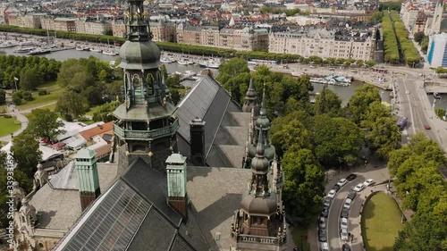 The Nordic Museum of cultural history and ethnography from above. Stockholm, Sweden photo