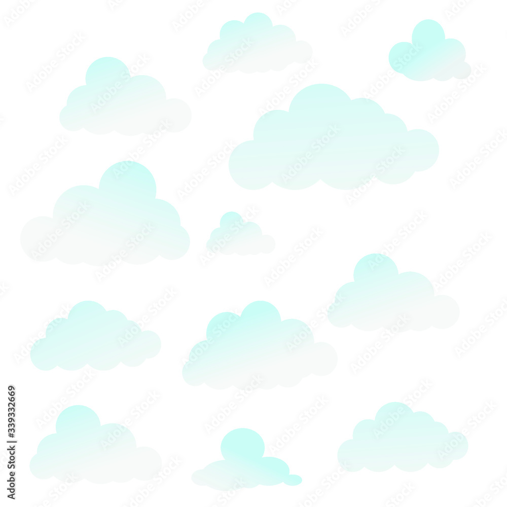 vector illustration blue clouds 