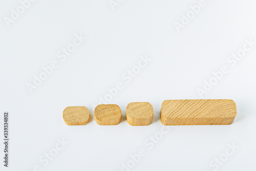Collage of wooden blocks