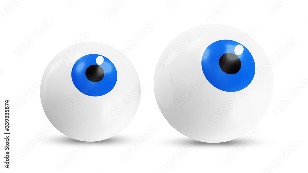Cartoon Eyes Look Up isolated on white background Cartoon Eyes Look Up isolated on white background