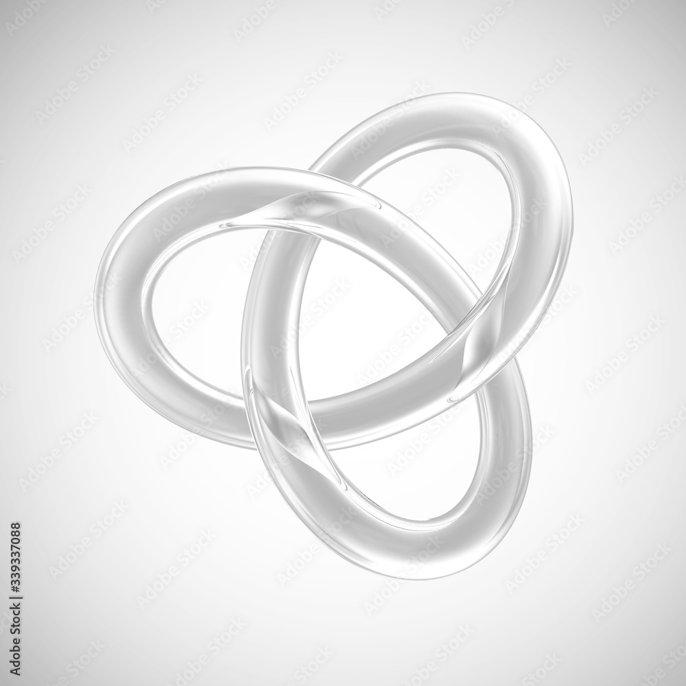 Abstract Glass Transparent Figure on gradient background Abstract Glass Transparent Figure on gradient background